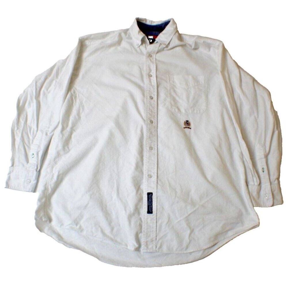Vintage Tommy Hilfiger Embroidered Button Up Shirt‎ Men's Size 16 32-33